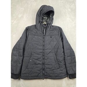 G-Star Raw Edla Multi Quilted Jacket Mens XL Black Hood Zip Puffer Coat Diamond